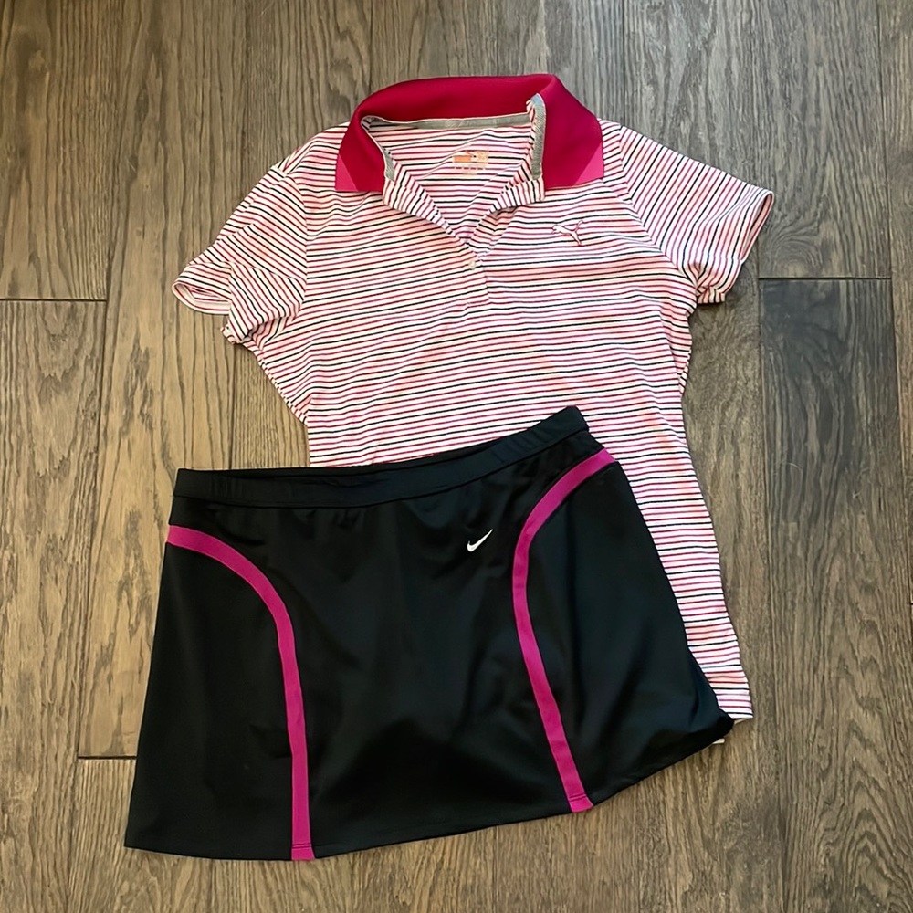 Nike golf skirt (skort) and puma top